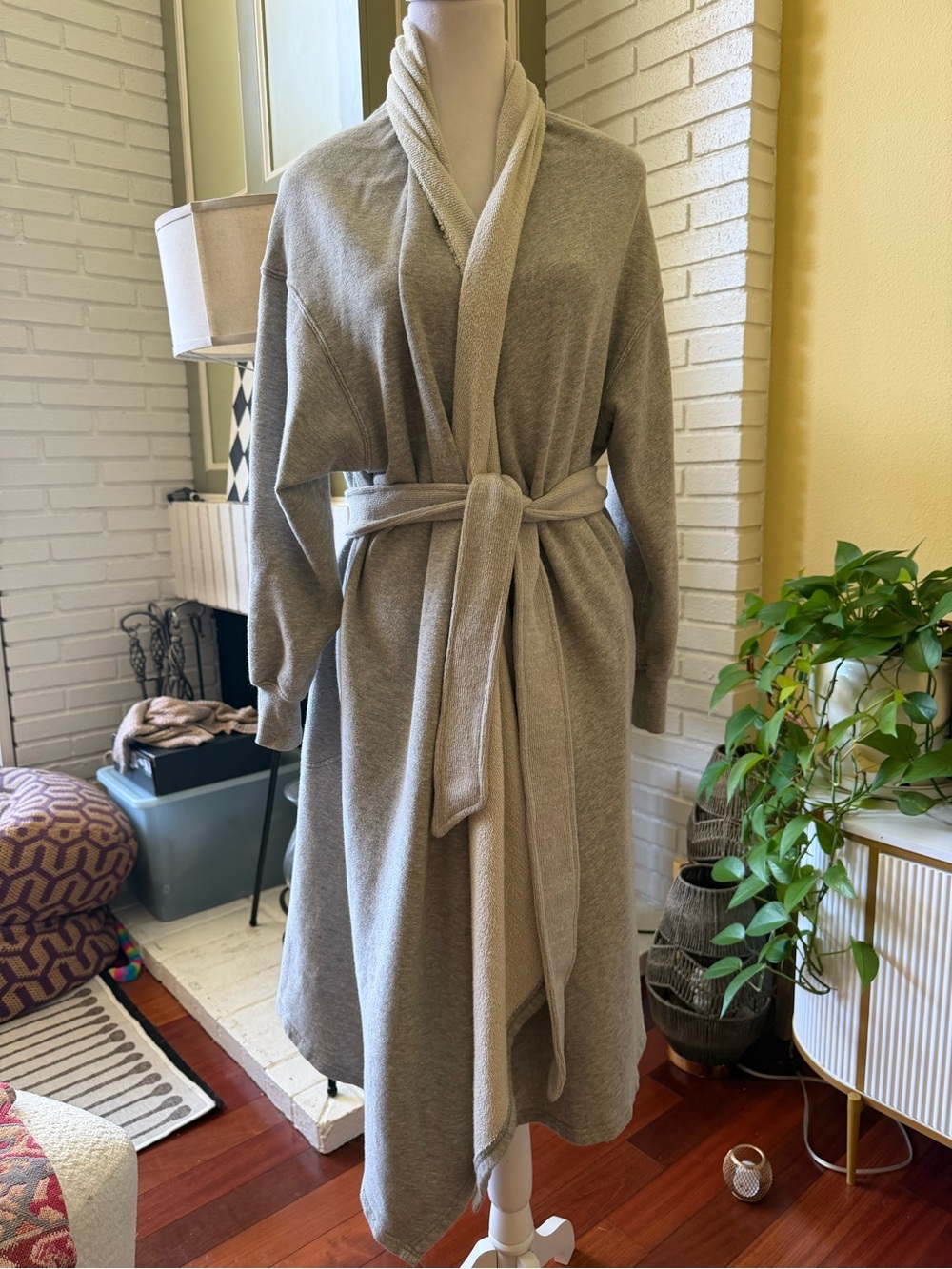 FP Beach Belted Sweatshirt Jacket in Heather Gray